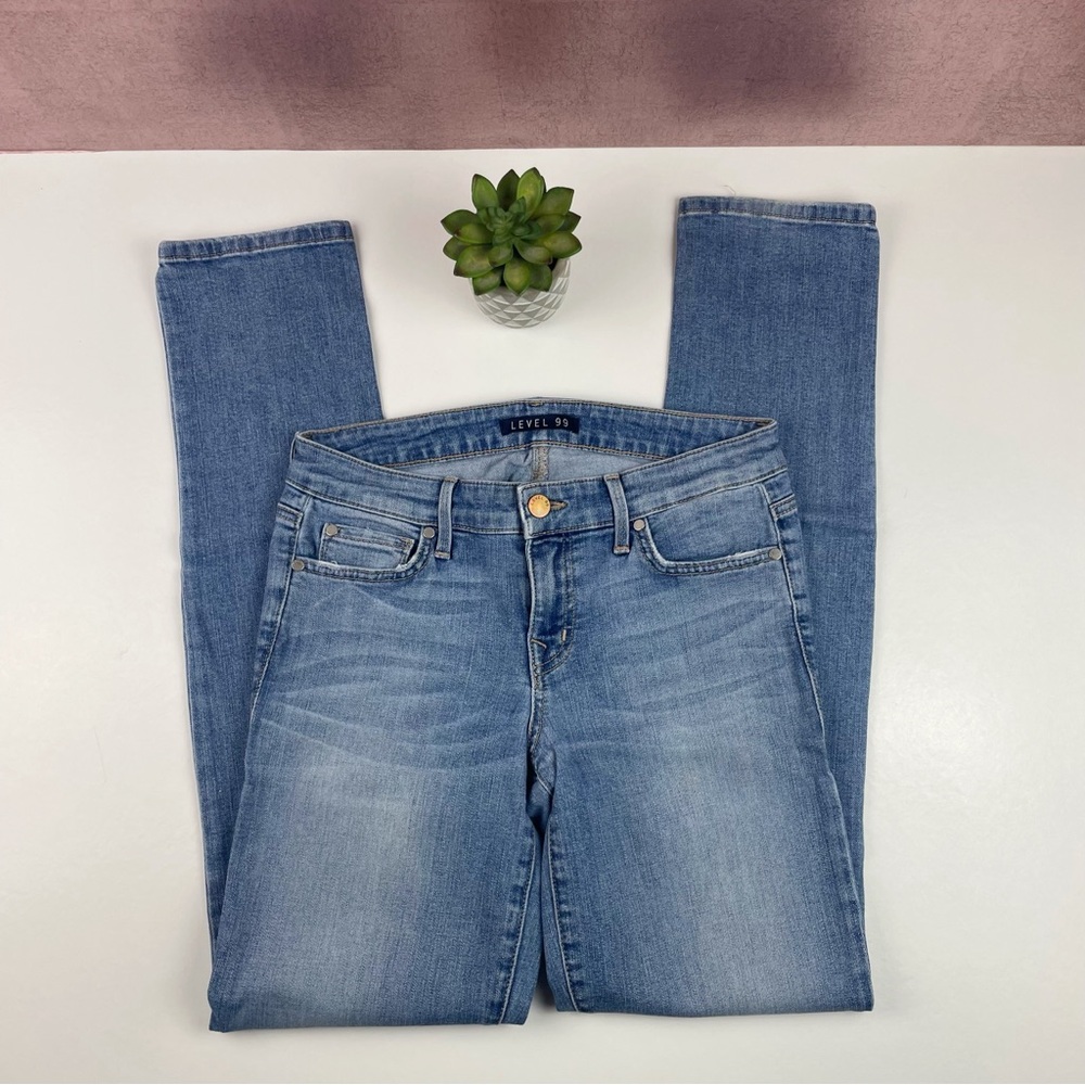 Level 99 Blue Water Denim Jeans Women Size 27 Casual